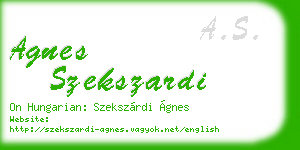 agnes szekszardi business card